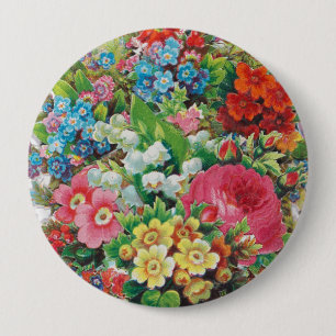 Badge Rond 10 Cm Carte de la Saint-Valentin de l'ère victorienne, B