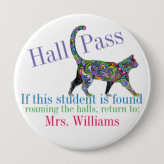 Badge Rond 10 Cm Carte scolaire / Chat - SRF (Devant)