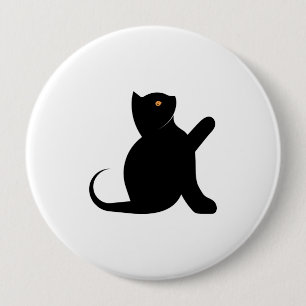 Badge Rond 10 Cm Cat dit bonjour