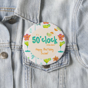 Badge Rond 10 Cm C'est 50 heures Thème de fête