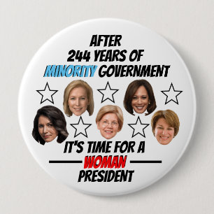 Badge Rond 10 Cm C'est l'heure d'un président féminin