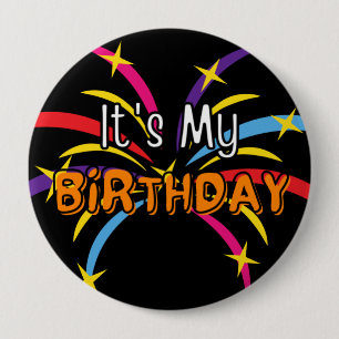 Badge Rond 10 Cm C'est mon anniversaire Jumbo Streamers