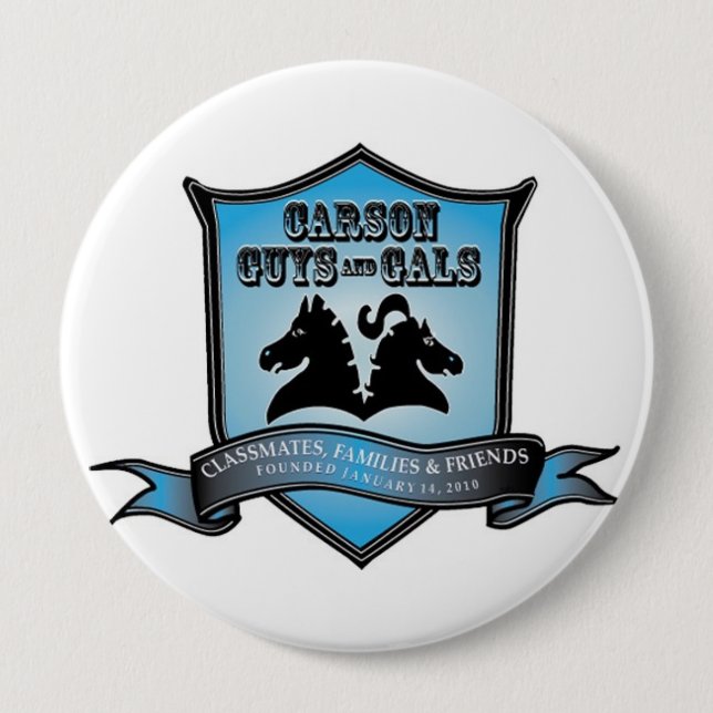 Badge Rond 10 Cm CGAG 4" BOUTON bleu/blanc (Devant)