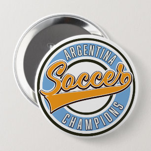 Badge Rond 10 Cm Champions de football de l'Argentine