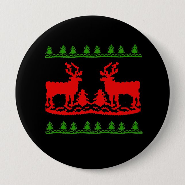 Badge Rond 10 Cm Chandail laid de Noël (Devant)