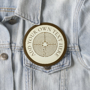 Badge Rond 10 Cm Chartres Labyrinthe - Symbole spirituel Antique 1
