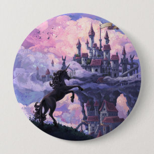 Badge Rond 10 Cm Château de licorne