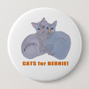 Badge Rond 10 Cm Chats pour Bernie !