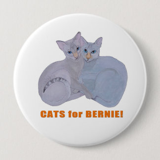 Badge Rond 10 Cm Chats pour Bernie !