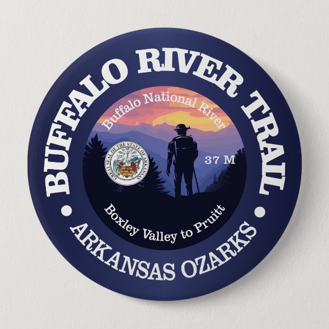 Badge Rond 10 Cm Chemin de la rivière Buffalo (rd2) (Devant)