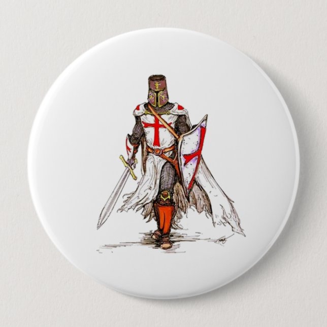 Badge Rond 10 Cm Chevalier modèle (Devant)