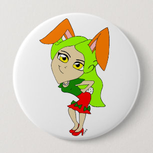 Badge Rond 10 Cm chibi bunnygirl