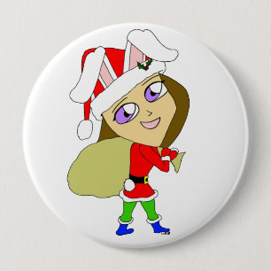 Badge Rond 10 Cm chibi bunnygirl 