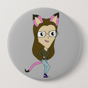 Badge Rond 10 Cm chibi catgirl