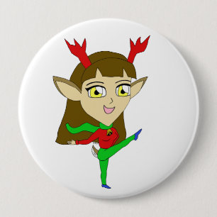 Badge Rond 10 Cm chibi danser la fille de rennes