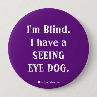 Badge Rond 10 Cm Chien à yeux pourpre