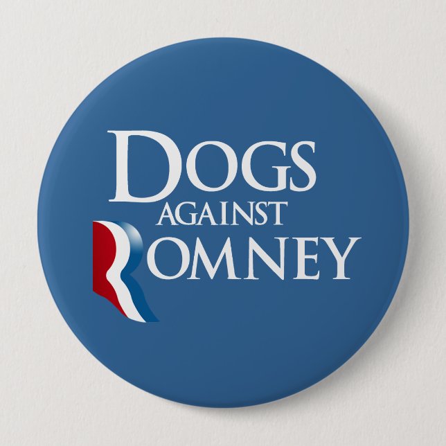 Badge Rond 10 Cm Chiens contre Romney.png (Devant)