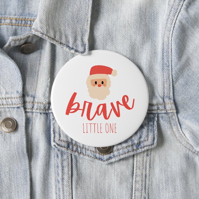 Badge Rond 10 Cm childhood cancer brave Christmas Santa  (En situation)