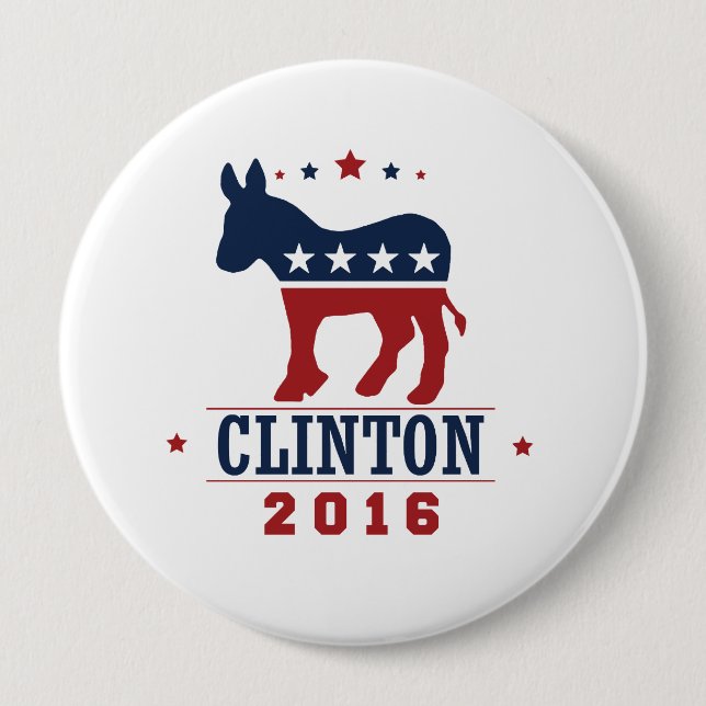BADGE ROND 10 CM CLINTON 2016 ROCKWELL - .PNG (Devant)