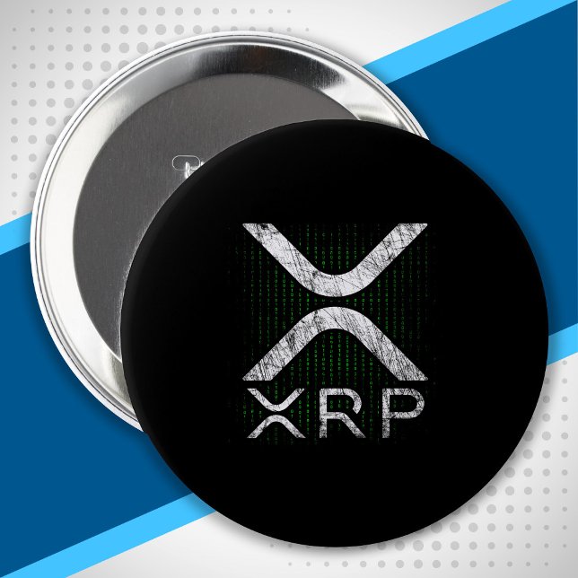 Badge Rond 10 Cm Code binaire crypto-monnaie cache XRP Hodlers Cryp (Créateur téléchargé)