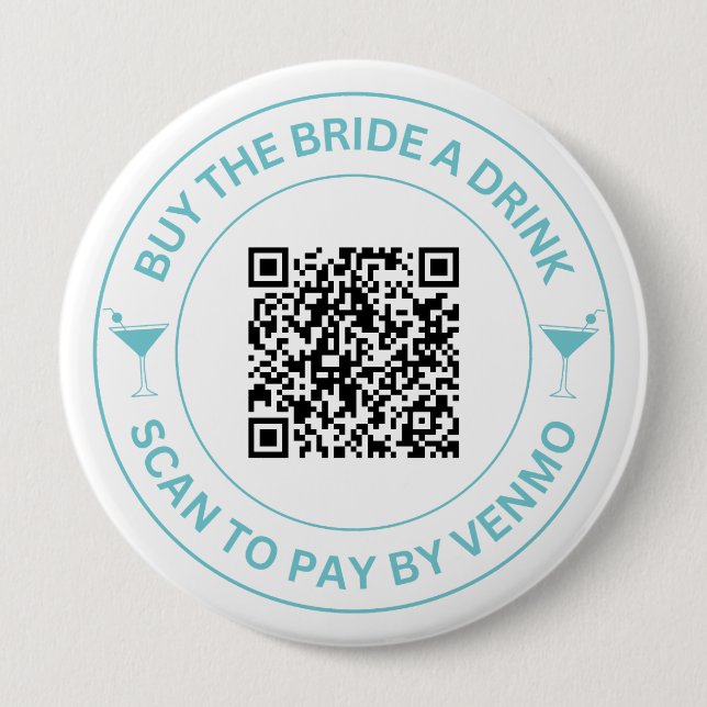 Badge Rond 10 Cm Code QR « Offrez un verre à la mariée » Enterremen (Devant)