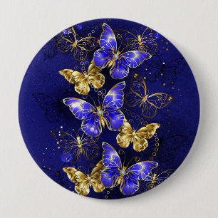 Badge Rond 10 Cm Composition avec papillons Sapphire