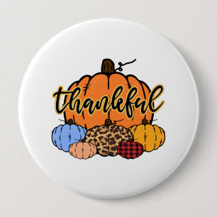 Badge Rond 10 Cm Conception Citrouille de l'automne
