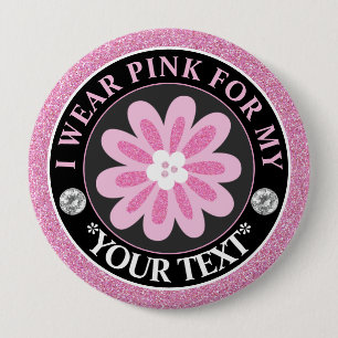 Badge Rond 10 Cm Conception de sensibilisation au cancer du sein Fl