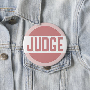 Badge Rond 10 Cm Concours des juges roses