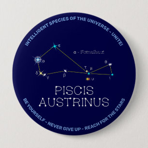 Badge Rond 10 Cm Constellation de l'hémisphère Sud Piscis Austrinus