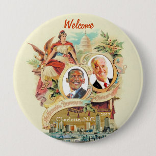 Badge Rond 10 Cm Convention de Démocrate du ressortissant 2012,