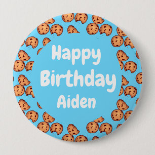 Badge Rond 10 Cm Cookies à chips de chocolat Motif Balloon
