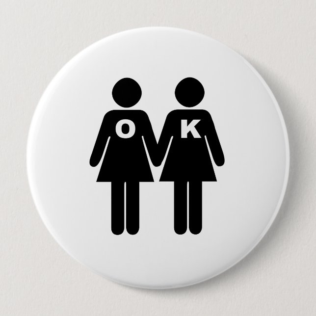 Badge Rond 10 Cm CORRECT POUR ÊTRE GAIE (lesbienne) (Devant)