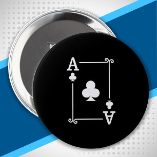 Badge Rond 10 Cm Correspondance Ace Clubs Convient Jeux Cartes Mode
