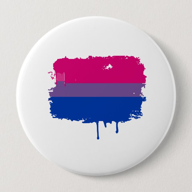 Badge Rond 10 Cm Couleurs bisexuelles de fierté (Devant)