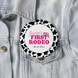 Badge Rond 10 Cm Cowgirl Disco Rose Premier Rodéo