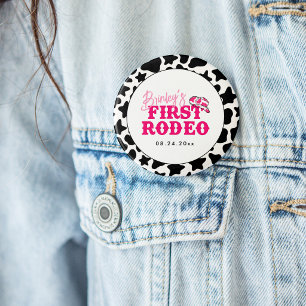 Badge Rond 10 Cm Cowgirl Disco Rose Premier Rodéo