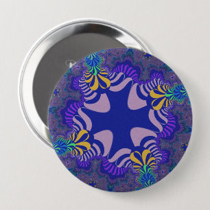 Badge Rond 10 Cm Croix de lavande et de violet