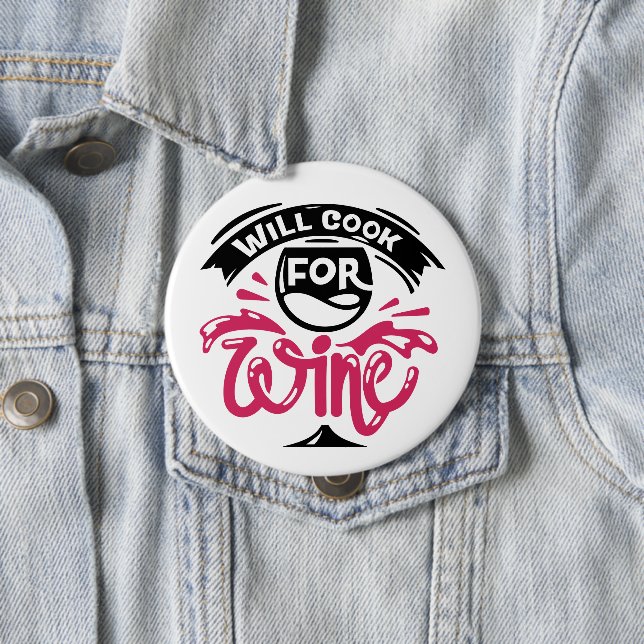 Badge Rond 10 Cm Cuire au vin (En situation)