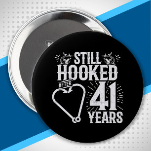 Badge Rond 10 Cm Cute 41st Anniversary Couples Married 41 Years