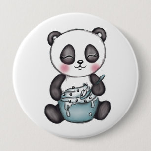 Badge Rond 10 Cm Cute Panda