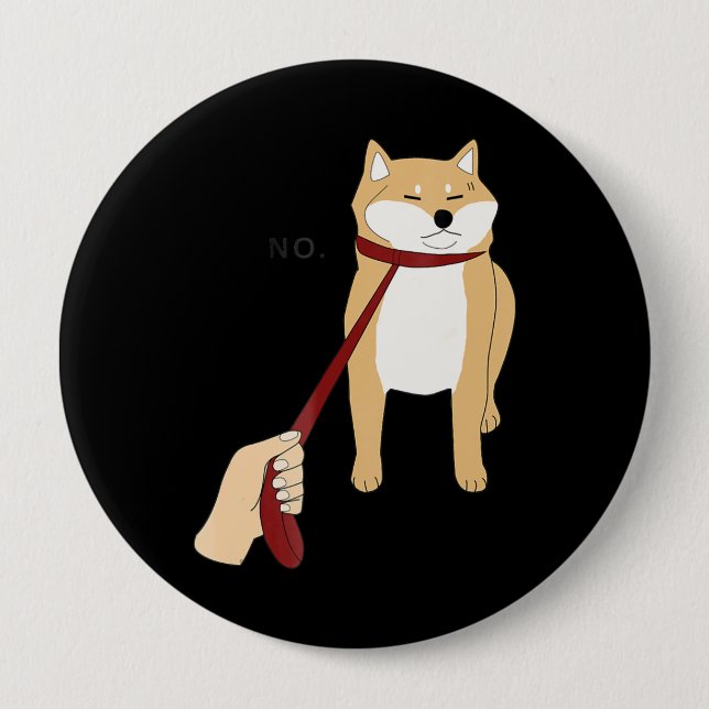 Badge Rond 10 Cm Cute Shiba Inu Nope - Doge Meme (Devant)