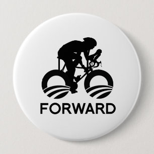BADGE ROND 10 CM CYCLE EN AVANT AVEC OBAMA - - .PNG