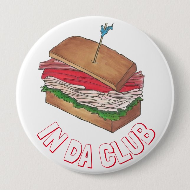 Badge Rond 10 Cm Da Club Turkey Club Sandwich Diner Foody Diner (Devant)
