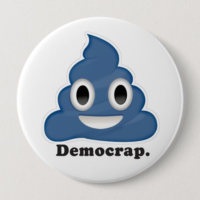 Badge Rond 10 Cm Democrap Emoji (Devant)