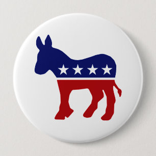 Badge Rond 10 Cm Démocrate Donkey 1