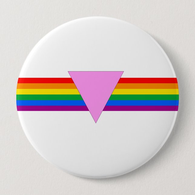 Badge Rond 10 Cm Design triangle gay pride (Devant)
