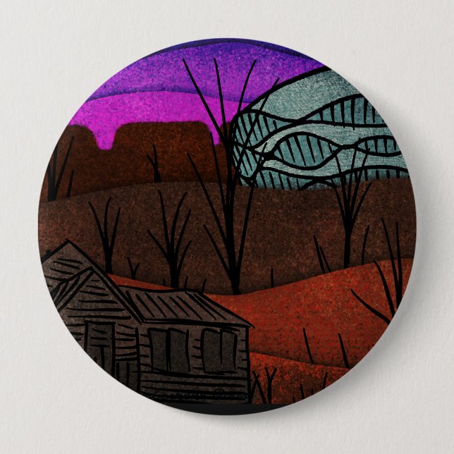 Badge Rond 10 Cm Désoler le paysage (Devant)