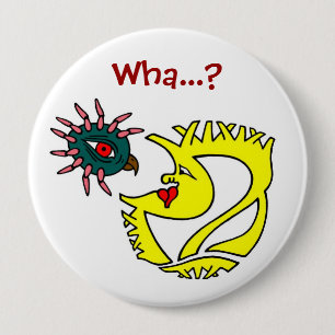 Badge Rond 10 Cm Deux créatures étranges et curieuses