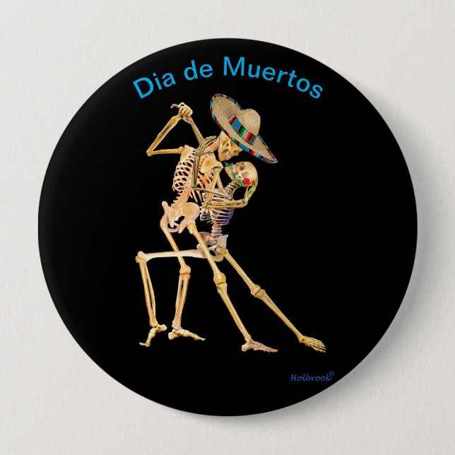 Badge Rond 10 Cm Dia de Muertos (Devant)